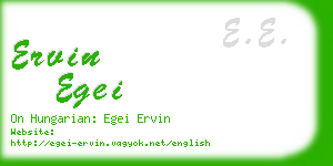 ervin egei business card